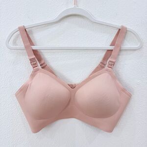 Momcozy Women's Size Large Beige Ultra Soft Seamless Nursing Bra